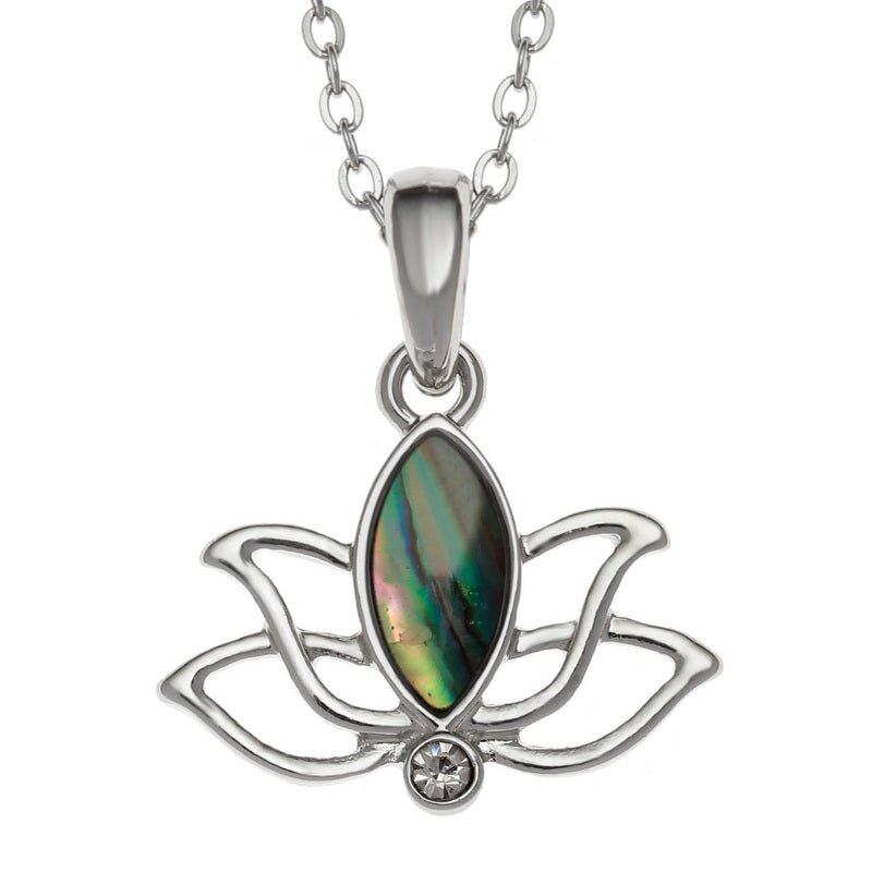 Lotus Flower Paua Shell Necklace - Tide Jewellery from thetraditionalgiftshop.live