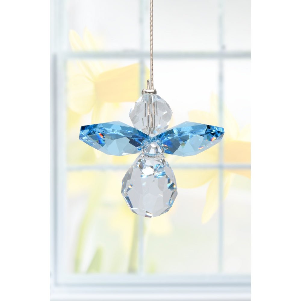 March Birthstone Crystal Guardian Angel – Aquamarine (Small) - Wild Things Crystal from thetraditionalgiftshop.live