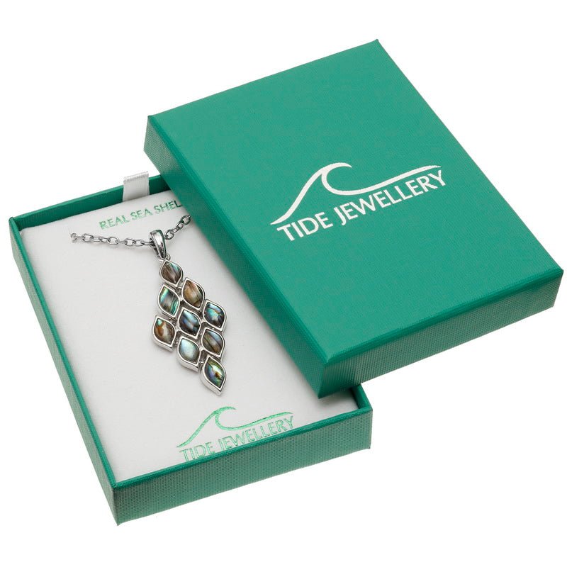 Natural Articulated Diamond Paua Shell Necklace - Tide Jewellery from thetraditionalgiftshop.live