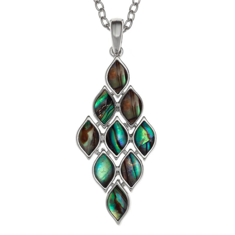 Natural Articulated Diamond Paua Shell Necklace - Tide Jewellery from thetraditionalgiftshop.live