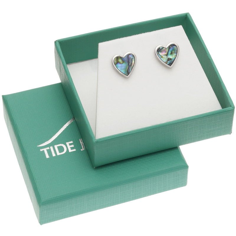 Natural Heart Paua Shell Earrings - Tide Jewellery from thetraditionalgiftshop.live