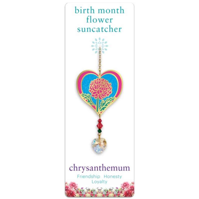 November (Chrysanthemum) Birth Month Flower Suncatcher - Wild Things Crystal from thetraditionalgiftshop.live