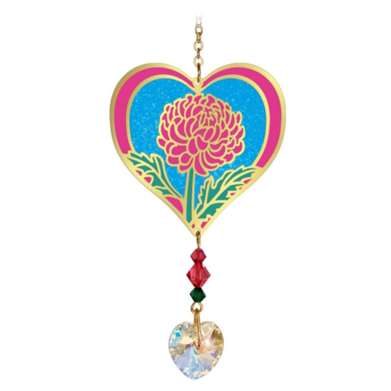 November (Chrysanthemum) Birth Month Flower Suncatcher - Wild Things Crystal from thetraditionalgiftshop.live