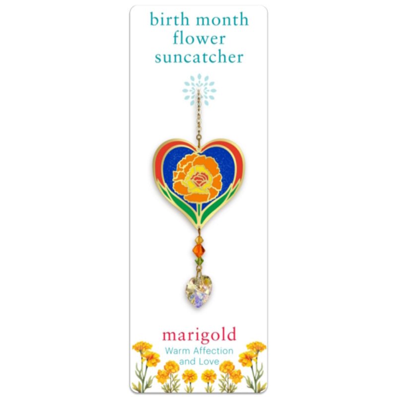 October (Marigold) Birth Month Flower Suncatcher - Wild Things Crystal from thetraditionalgiftshop.live