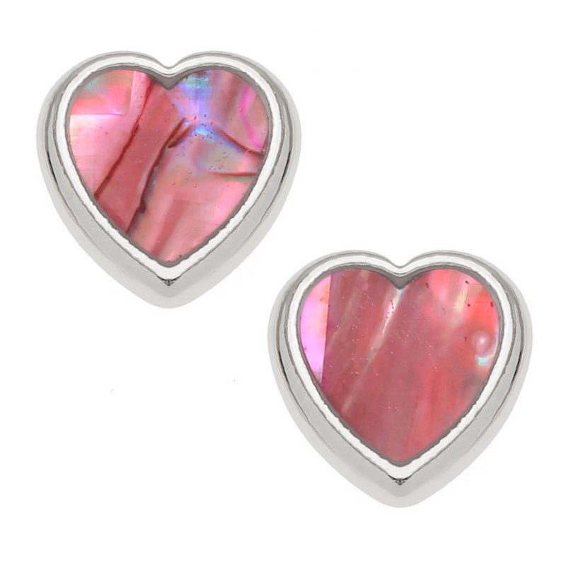 Pink Heart Paua Shell Earrings - Tide Jewellery from thetraditionalgiftshop.live