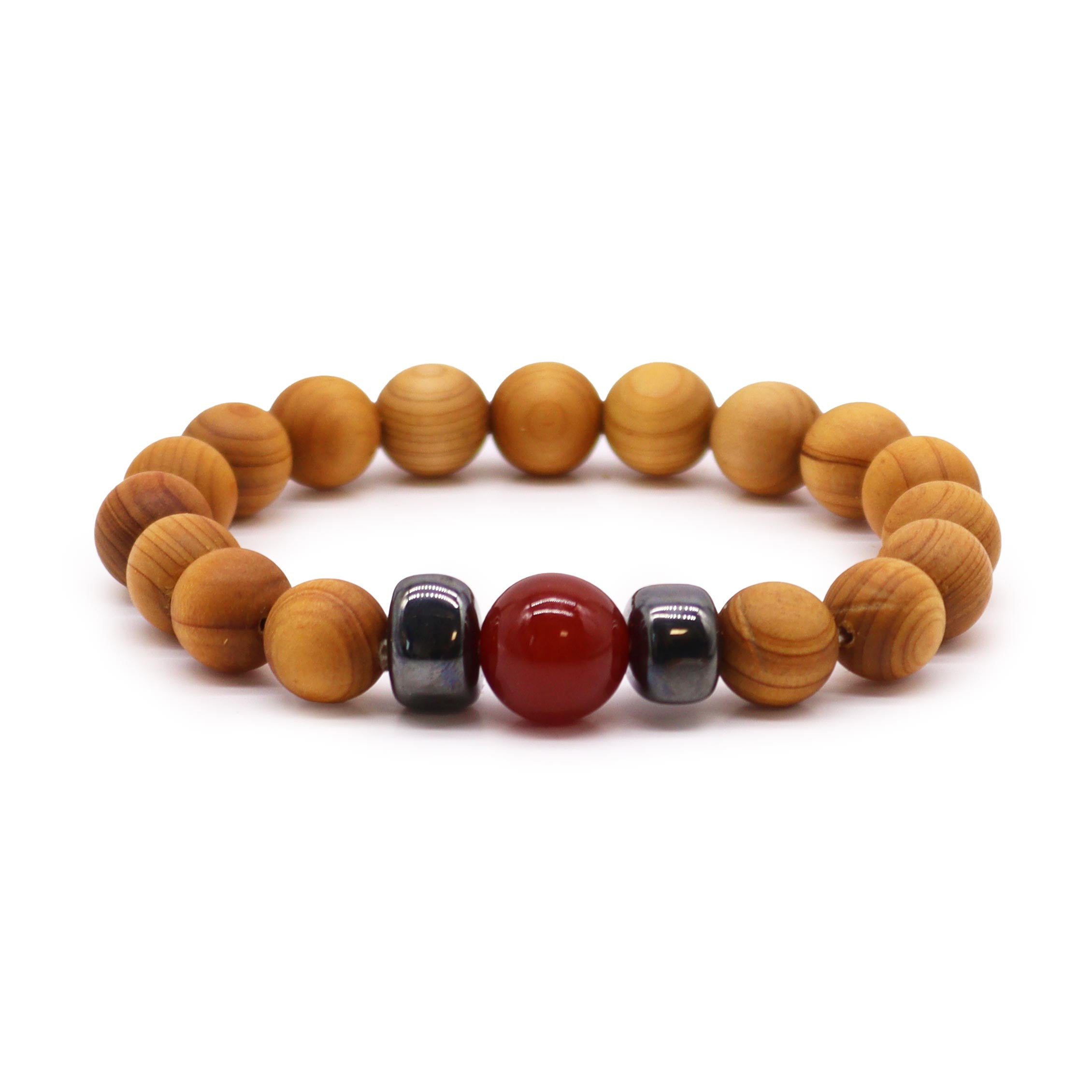 Red Jasper Gemstone Cedarwood Bracelet - Root Chakra - Gemstone Bracelets from thetraditionalgiftshop.live