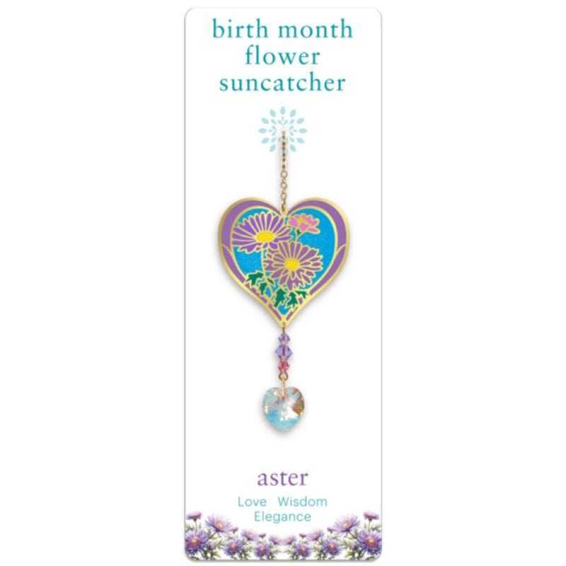 September (Aster) Birth Month Flower Suncatcher - Wild Things Crystal from thetraditionalgiftshop.live
