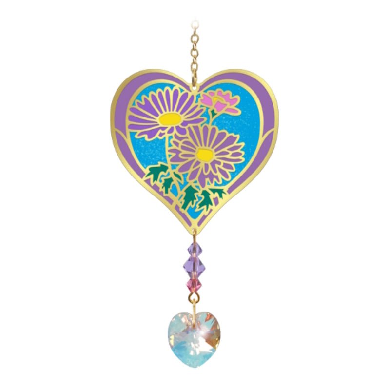 September (Aster) Birth Month Flower Suncatcher - Wild Things Crystal from thetraditionalgiftshop.live