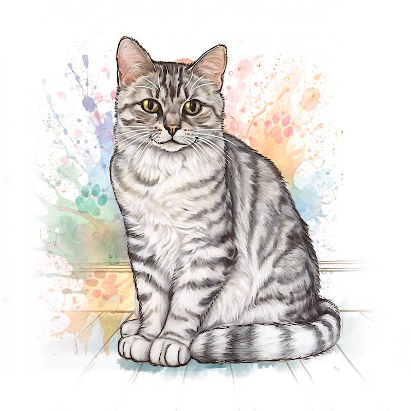 Silver Tabby Cat Ceramic Art Tile - Art of Arora from thetraditionalgiftshop.live