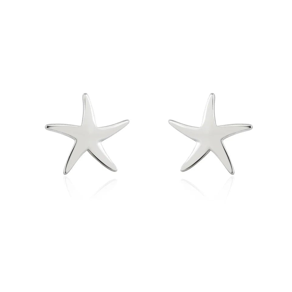 Starfish Stud Earrings (Silver Plated) - Coral & Mint from thetraditionalgiftshop.live