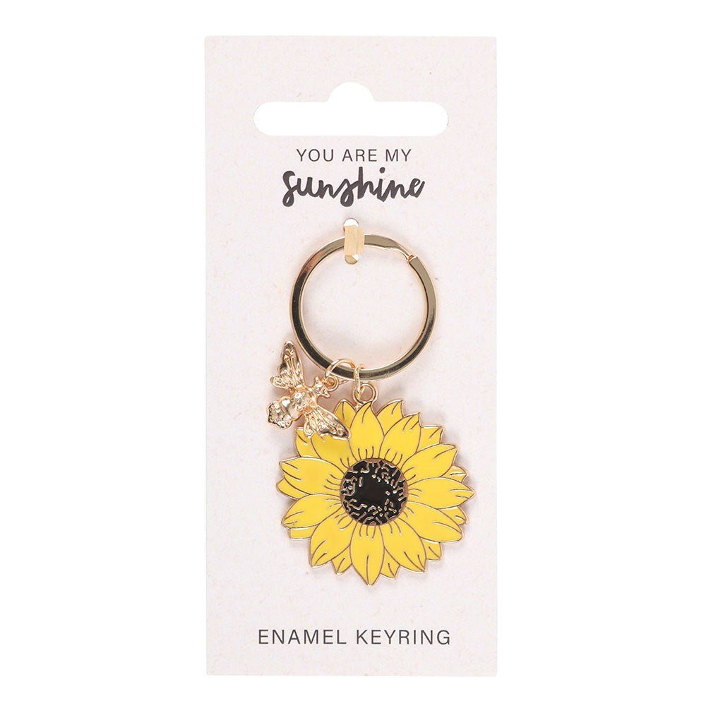 Sunflower & Bee Keyring - Jones Home & Gift from thetraditionalgiftshop.live