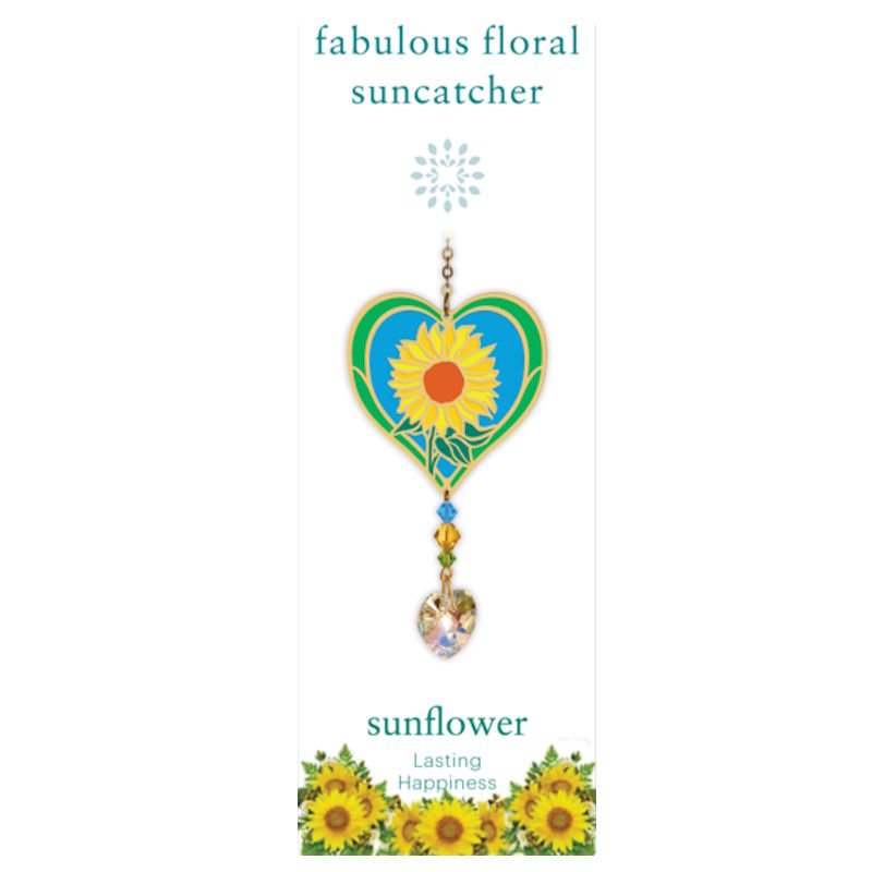 Sunflower (Lasting Happiness) Flower Suncatcher - Wild Things Crystal from thetraditionalgiftshop.live