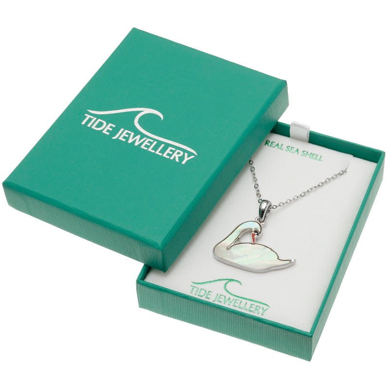 Swan Paua Shell Necklace - Tide Jewellery from thetraditionalgiftshop.live