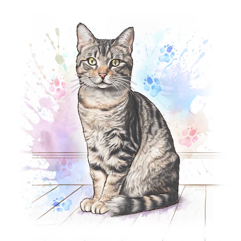 Tabby Cat Ceramic Art Tile - Art of Arora from thetraditionalgiftshop.live