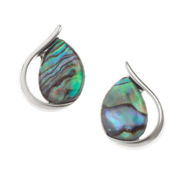 Tear Drop Loop Paua Shell Stud Earrings - Tide Jewellery from thetraditionalgiftshop.live