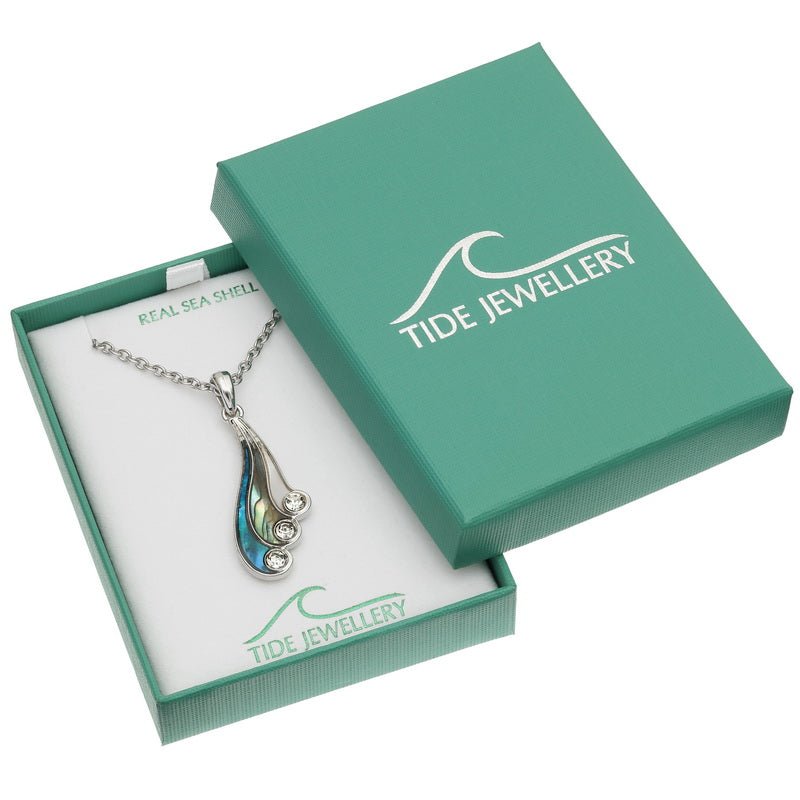 Three Colour Swish Paua Shell Necklace - Tide Jewellery from thetraditionalgiftshop.live