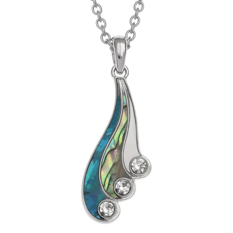 Three Colour Swish Paua Shell Necklace - Tide Jewellery from thetraditionalgiftshop.live