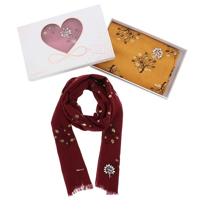 Tree of Life Boxed Scarf & Brooch Set - Equilibrium from thetraditionalgiftshop.live