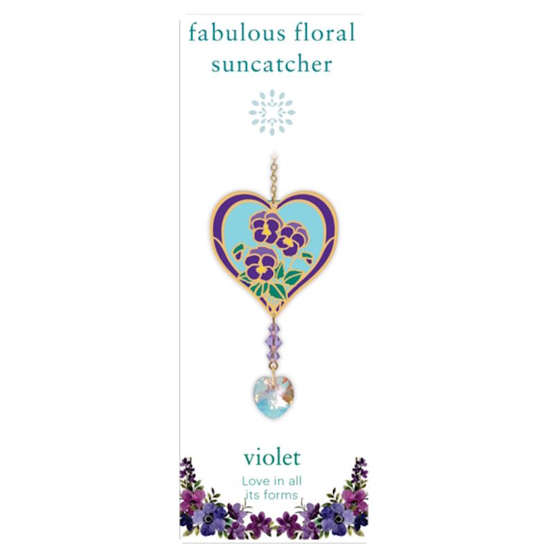 Violet (All You Need is Love) Flower Suncatcher - Wild Things Crystal from thetraditionalgiftshop.live