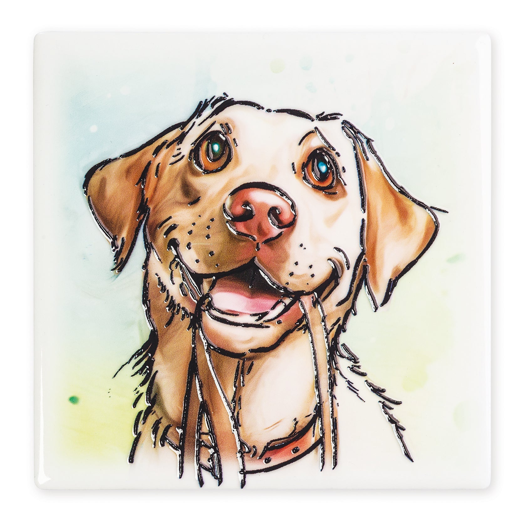 Yellow Labrador Ceramic Art Coaster - Art of Arora from thetraditionalgiftshop.live