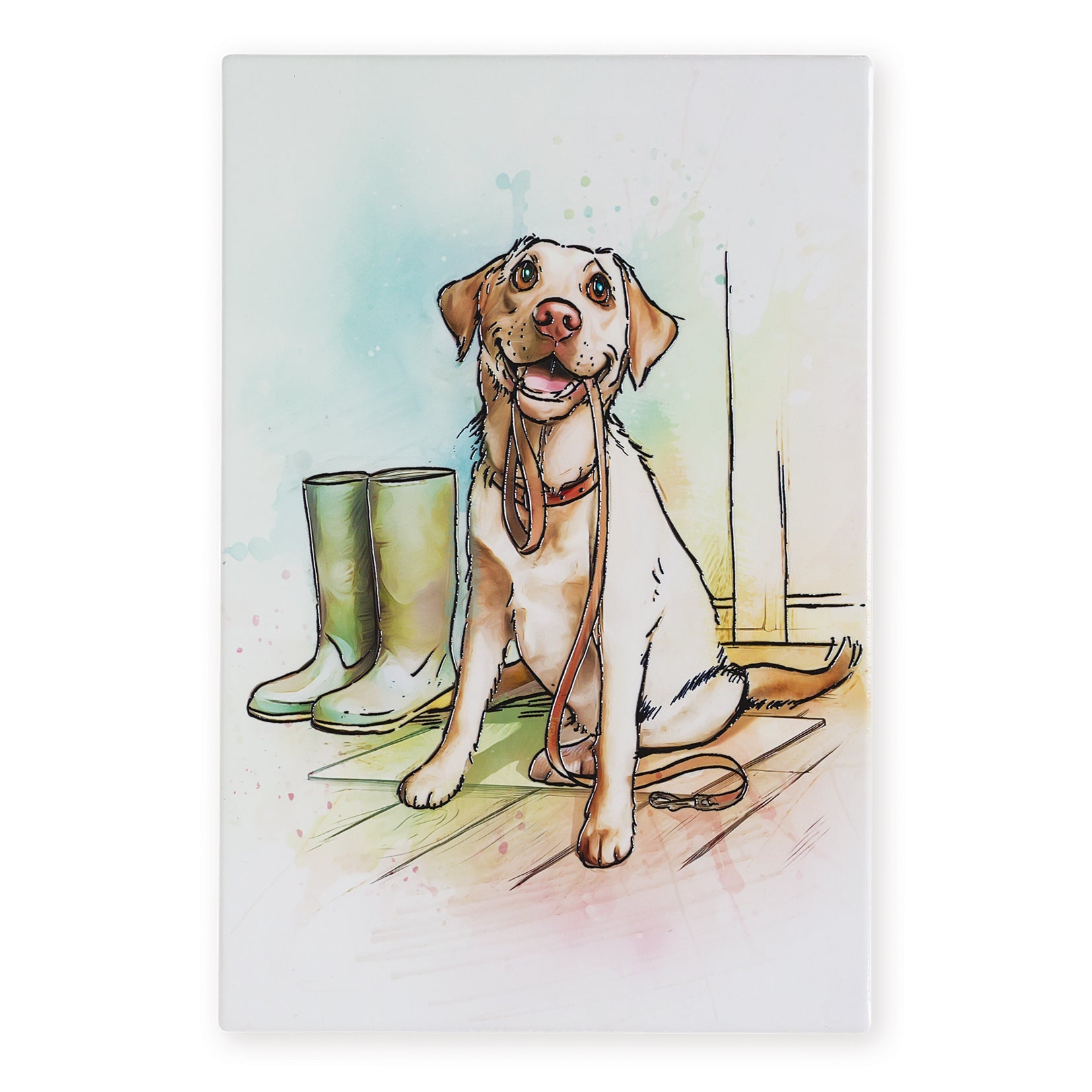 Yellow Labrador Ceramic Art Tile - Art of Arora from thetraditionalgiftshop.live
