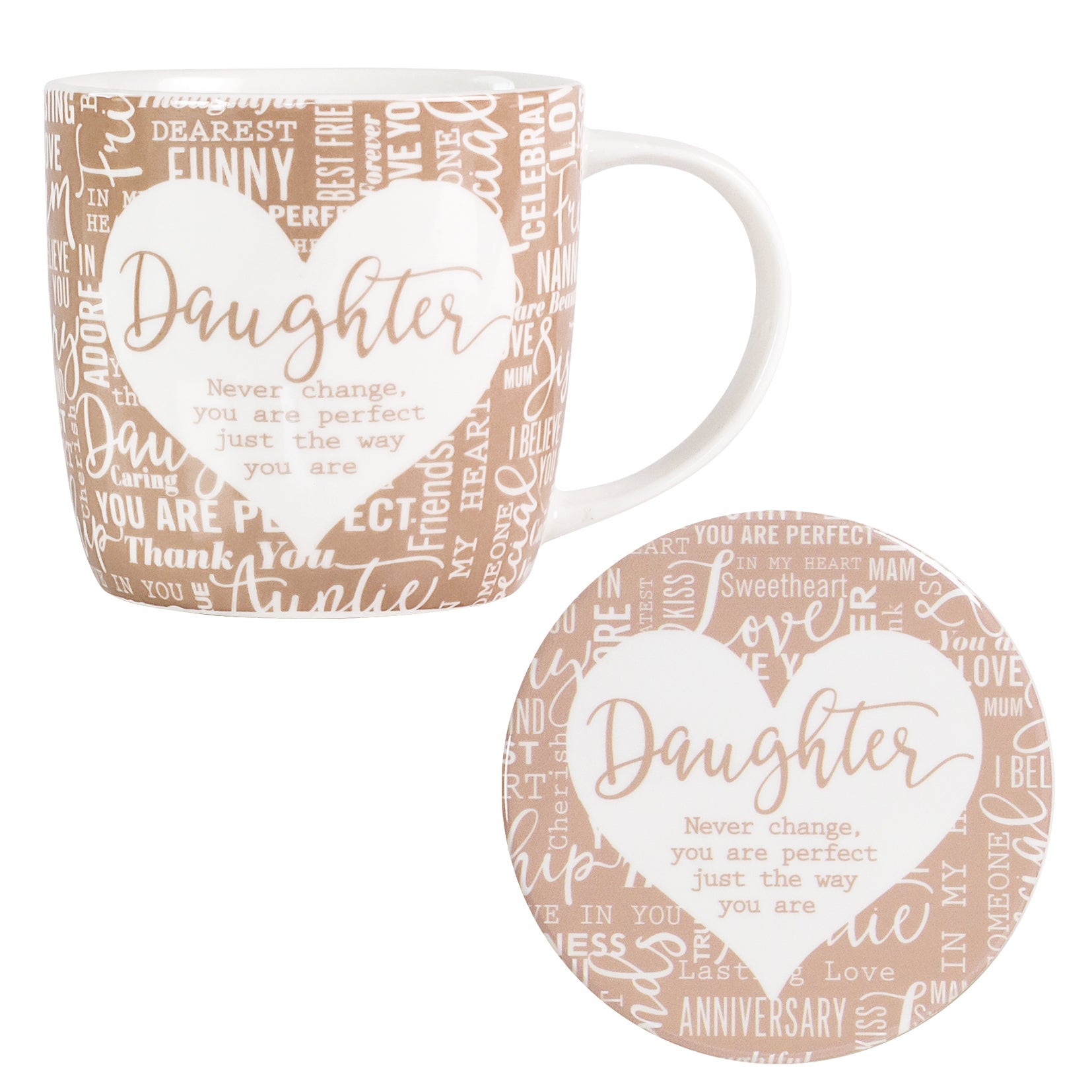 Daughter Sentiment Mug & Coaster Set - Said with Sentiment from thetraditionalgiftshop.live