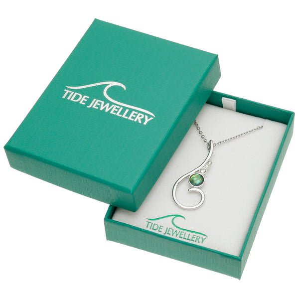 Elegant Spiral Paua Shell Necklace - Tide Jewellery from thetraditionalgiftshop.live