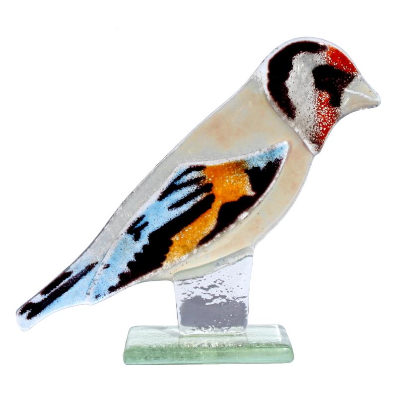 Goldfinch Fused Glass Ornament - D&J Glassware Fused Glass from thetraditionalgiftshop.live