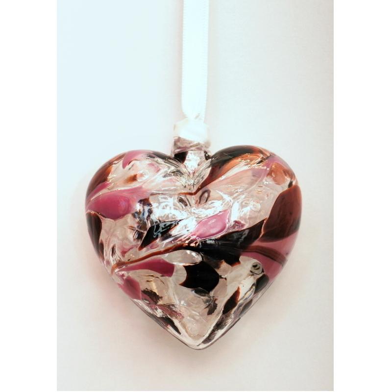 June (Pearl) Birthstone Blown Glass Heart - Milford Blown Glass from thetraditionalgiftshop.live
