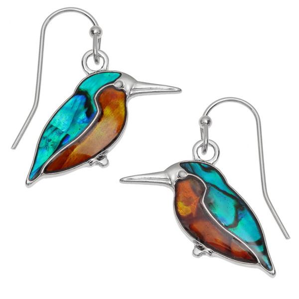Kingfisher Paua Shell Hook Earrings