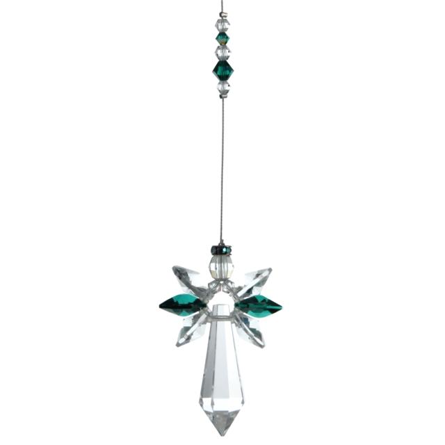 May Birthstone Crystal Guardian Angel - Emerald (Large)