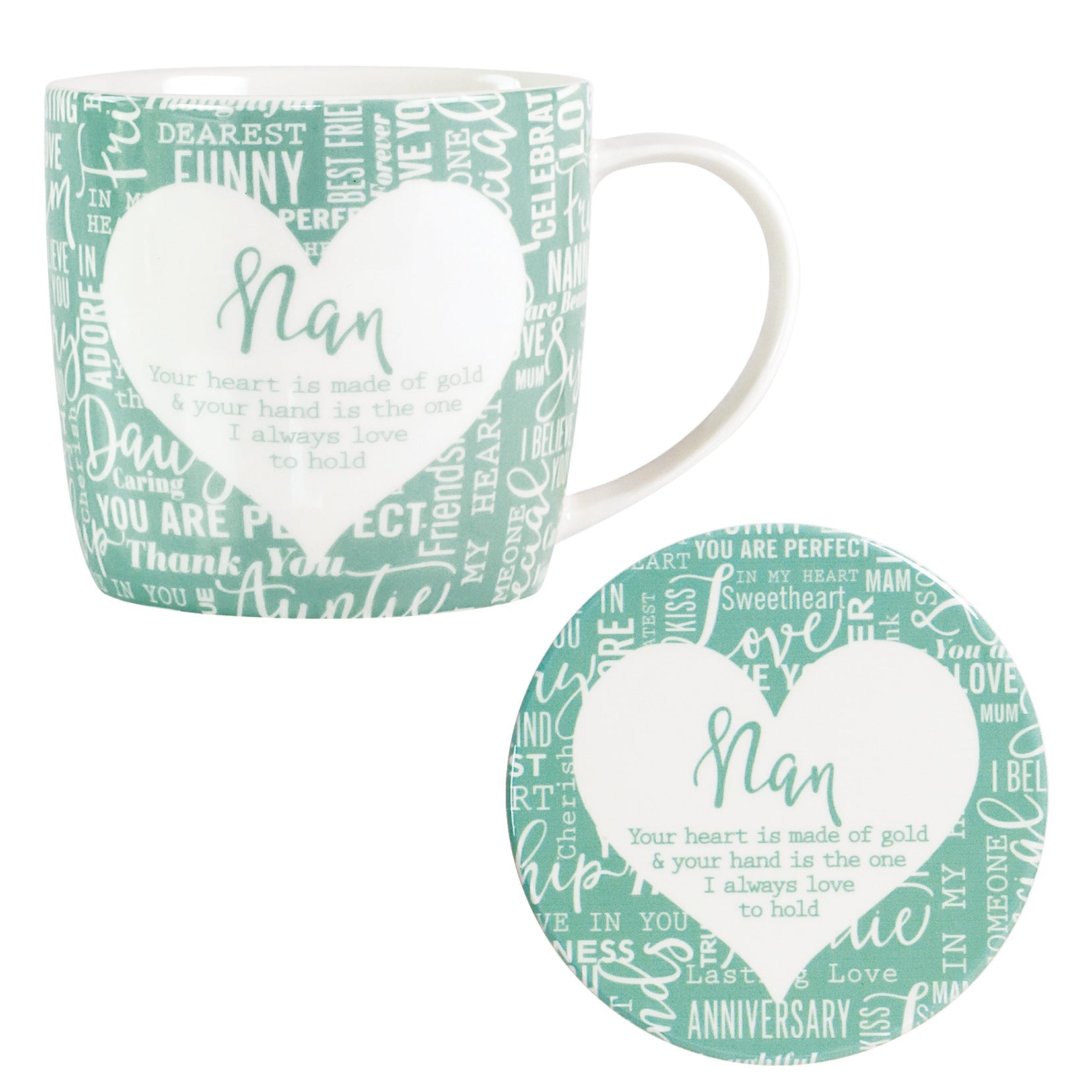 Nan Sentiment Mug & Coaster Set - Said with Sentiment from thetraditionalgiftshop.live