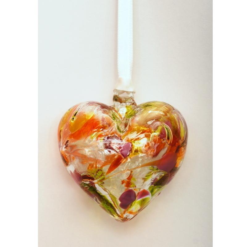 November (Topaz) Birthstone Blown Glass Heart - Milford Blown Glass from thetraditionalgiftshop.live