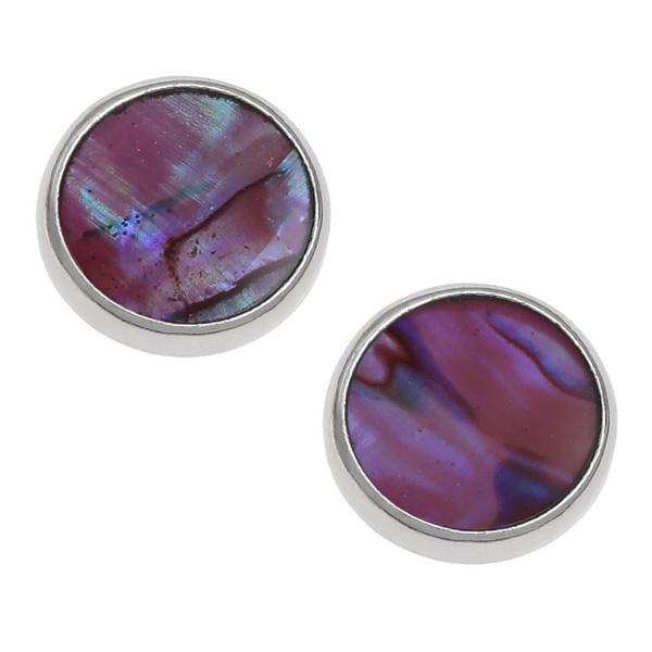 Pink Circle Paua Shell Stud Earrings - Tide Jewellery from thetraditionalgiftshop.live
