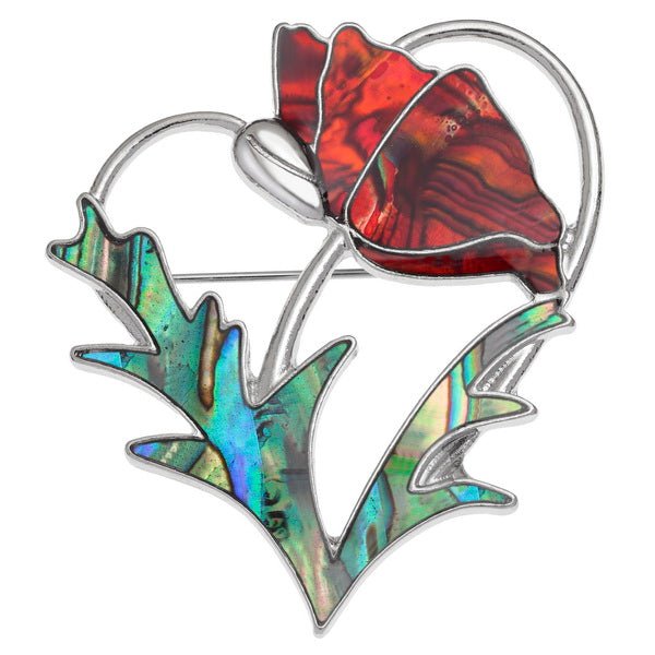 Poppy Paua Shell Brooch - Tide Jewellery from thetraditionalgiftshop.live
