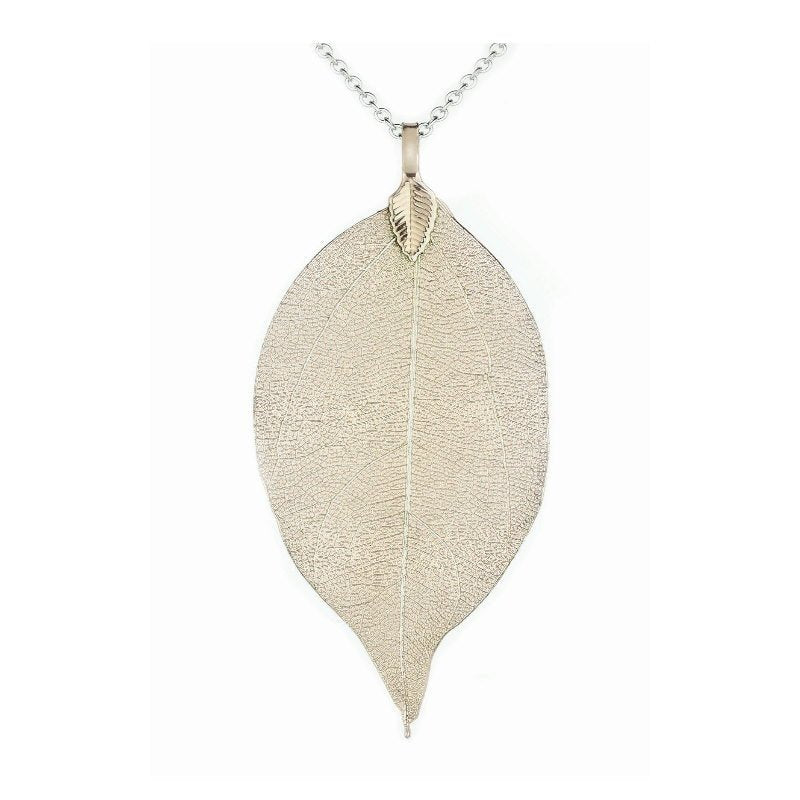 Primrose Yellow Leaf Necklace - Pure by Coppercraft from thetraditionalgiftshop.live
