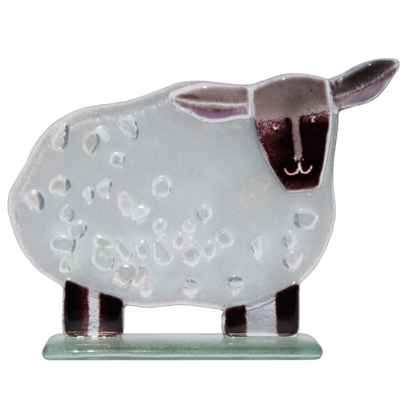 Sean the Sheep Fused Glass Ornament - D&J Glassware Fused Glass from thetraditionalgiftshop.live