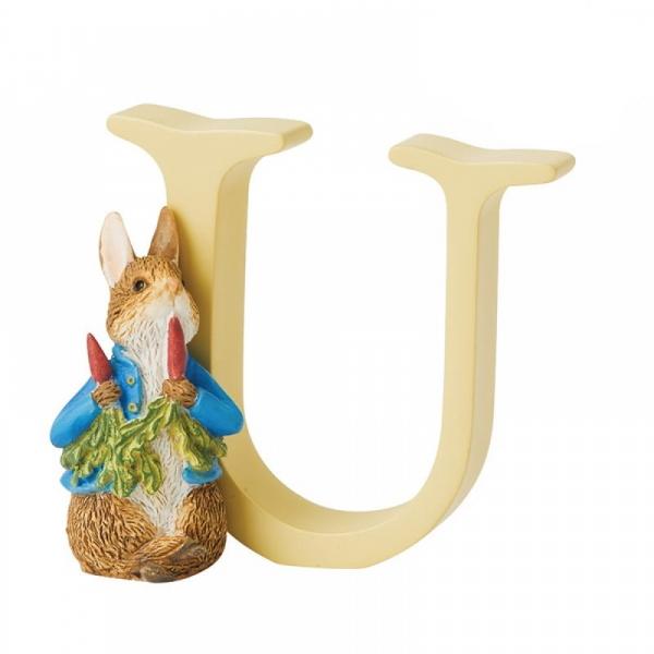 "U" Peter Rabbit with Radishes Alphabet Letter - Beatrix Potter from thetraditionalgiftshop.live